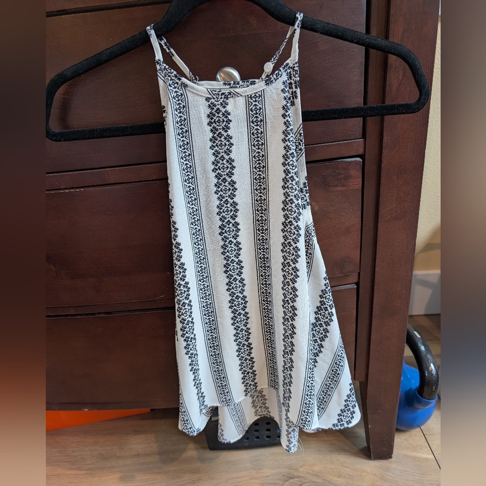 Paper Crane Black and White Striped Tank Top